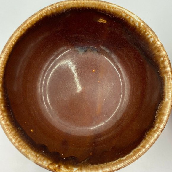 Vintage Brown Drip Glaze Bowl, One large one medium sized, Made in USA, set of 2 - Picture 4 of 11